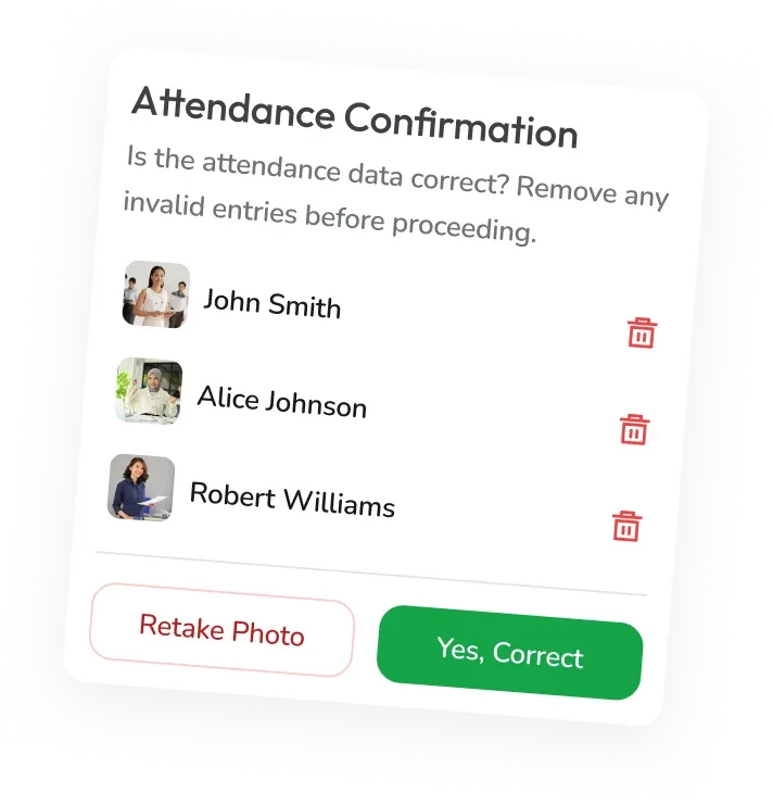 Attendance confirmation