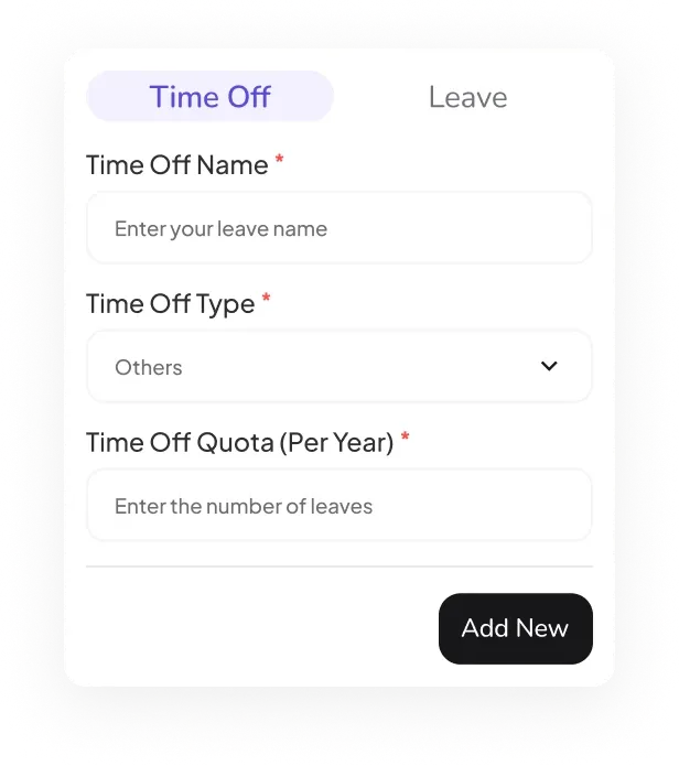 Custom leave type form