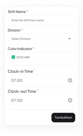 Create shift form