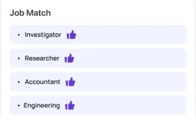 Top job matches on the result screen