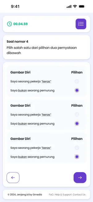Arah Kerja question on a phone