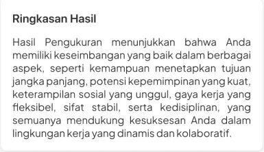 Arah Kerja result summary on a phone